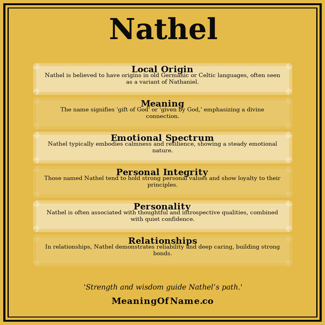 Nathel name meaning poster