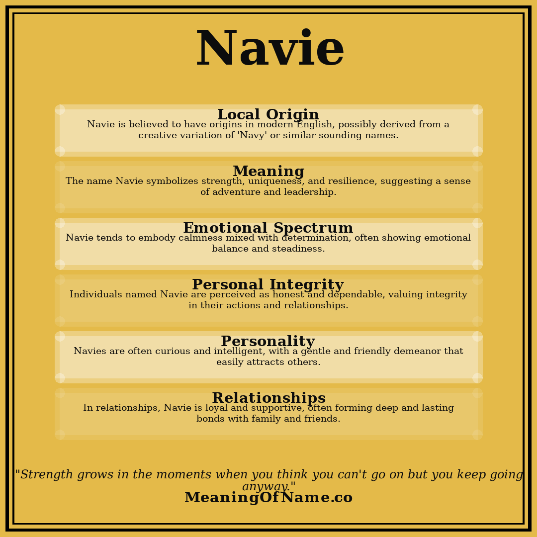 Navie name meaning poster