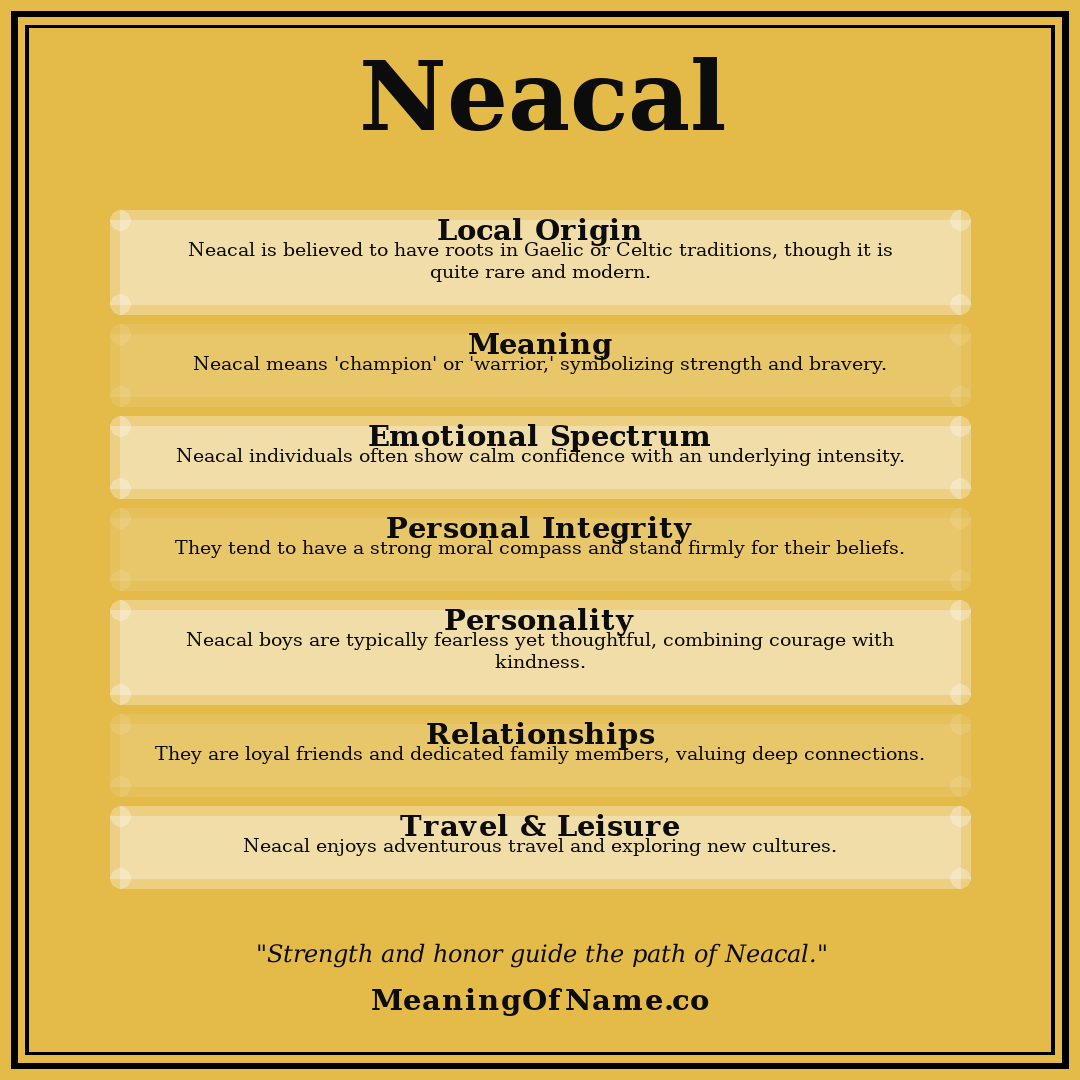 Neacal name meaning poster
