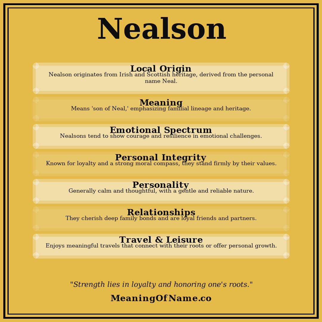 Nealson name meaning poster
