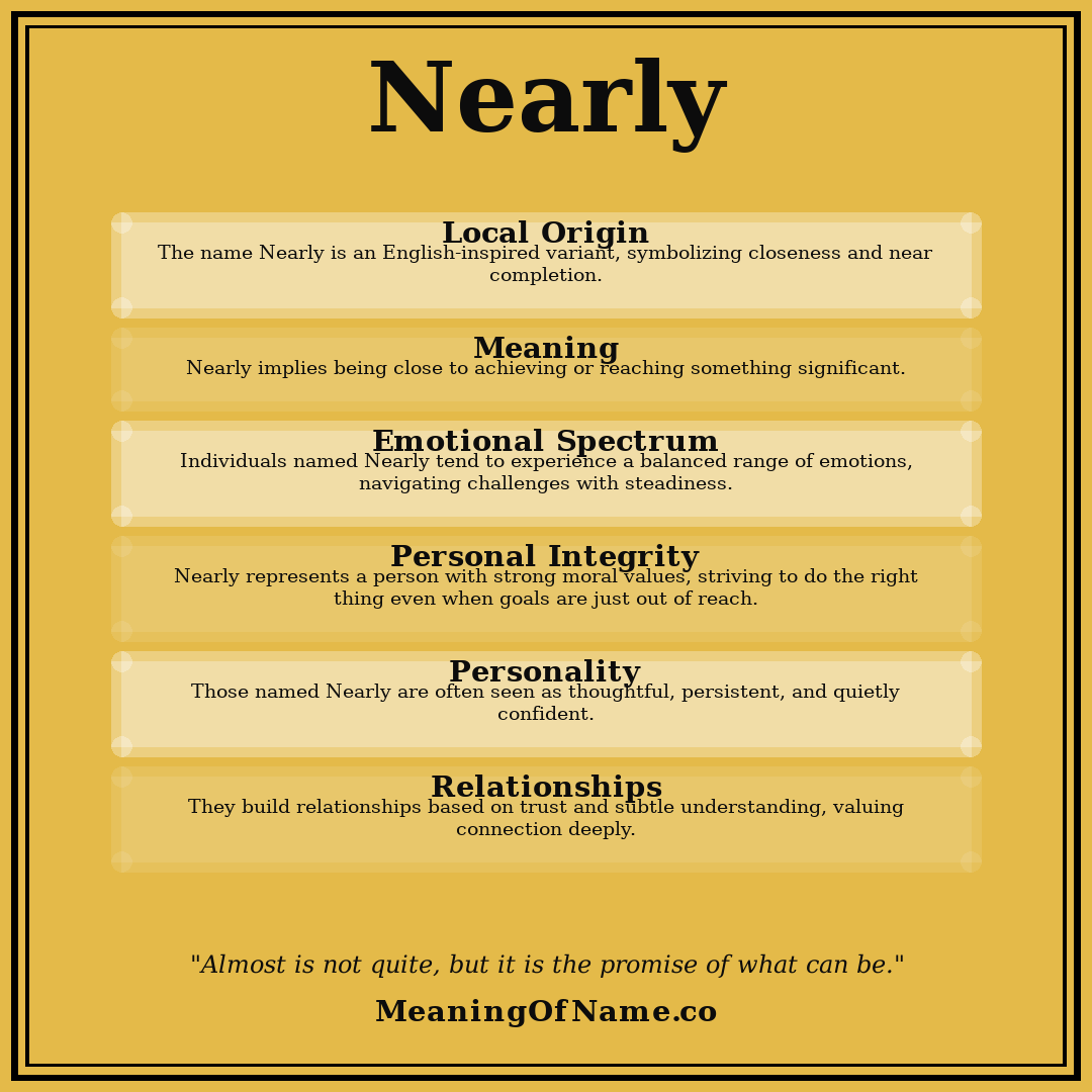 Nearly name meaning poster