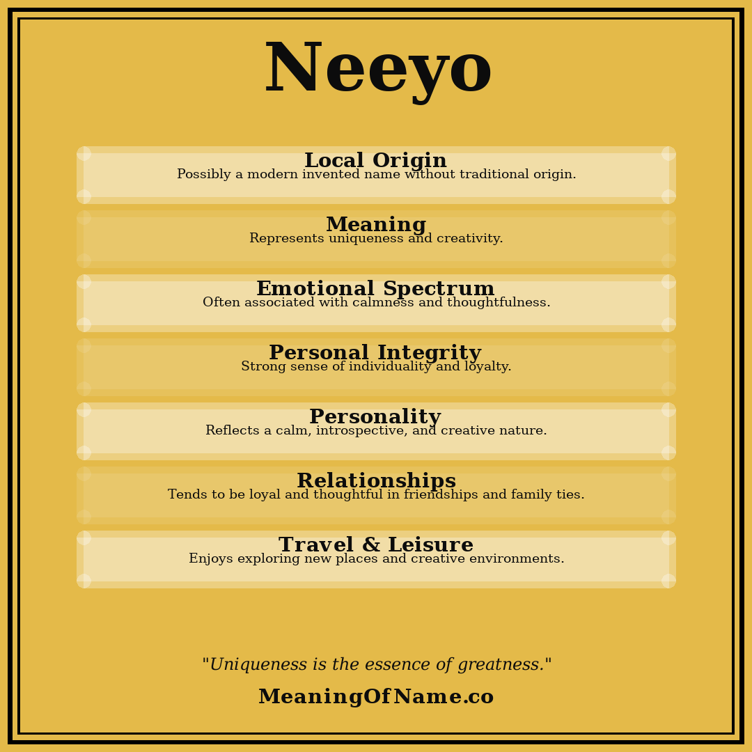 Neeyo name meaning poster