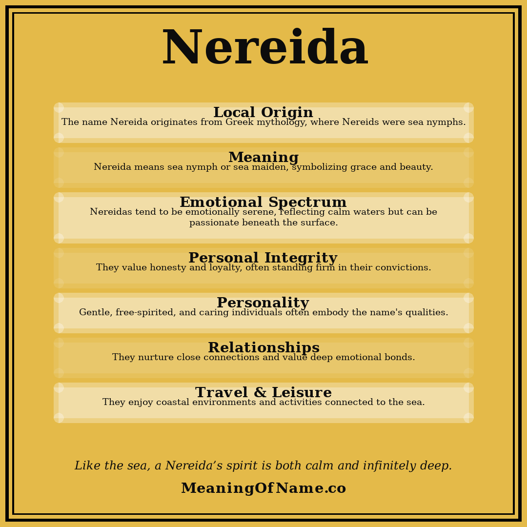 Nereida name meaning poster