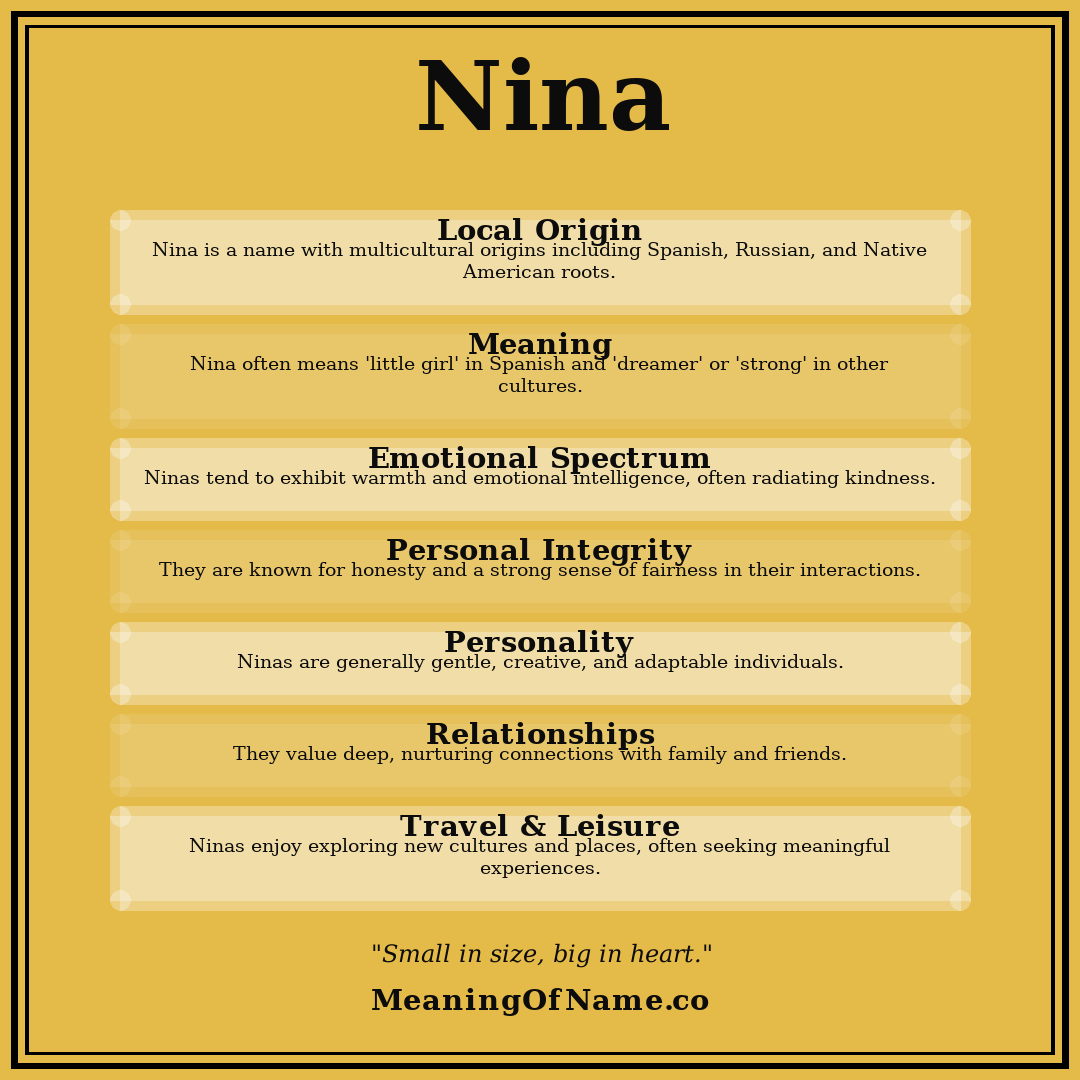 Nina name meaning poster