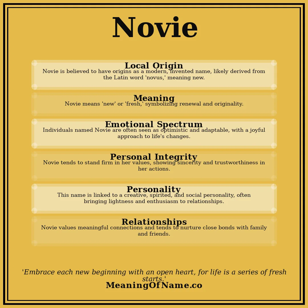 Novie name meaning poster
