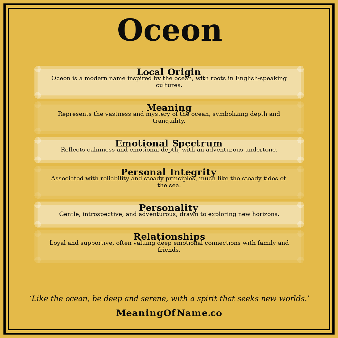 Oceon name meaning poster