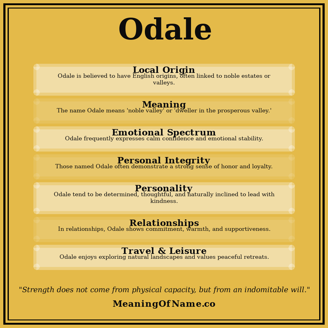 Odale name meaning poster