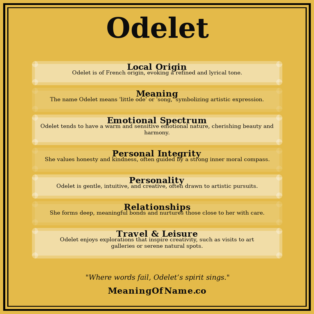 Odelet name meaning poster