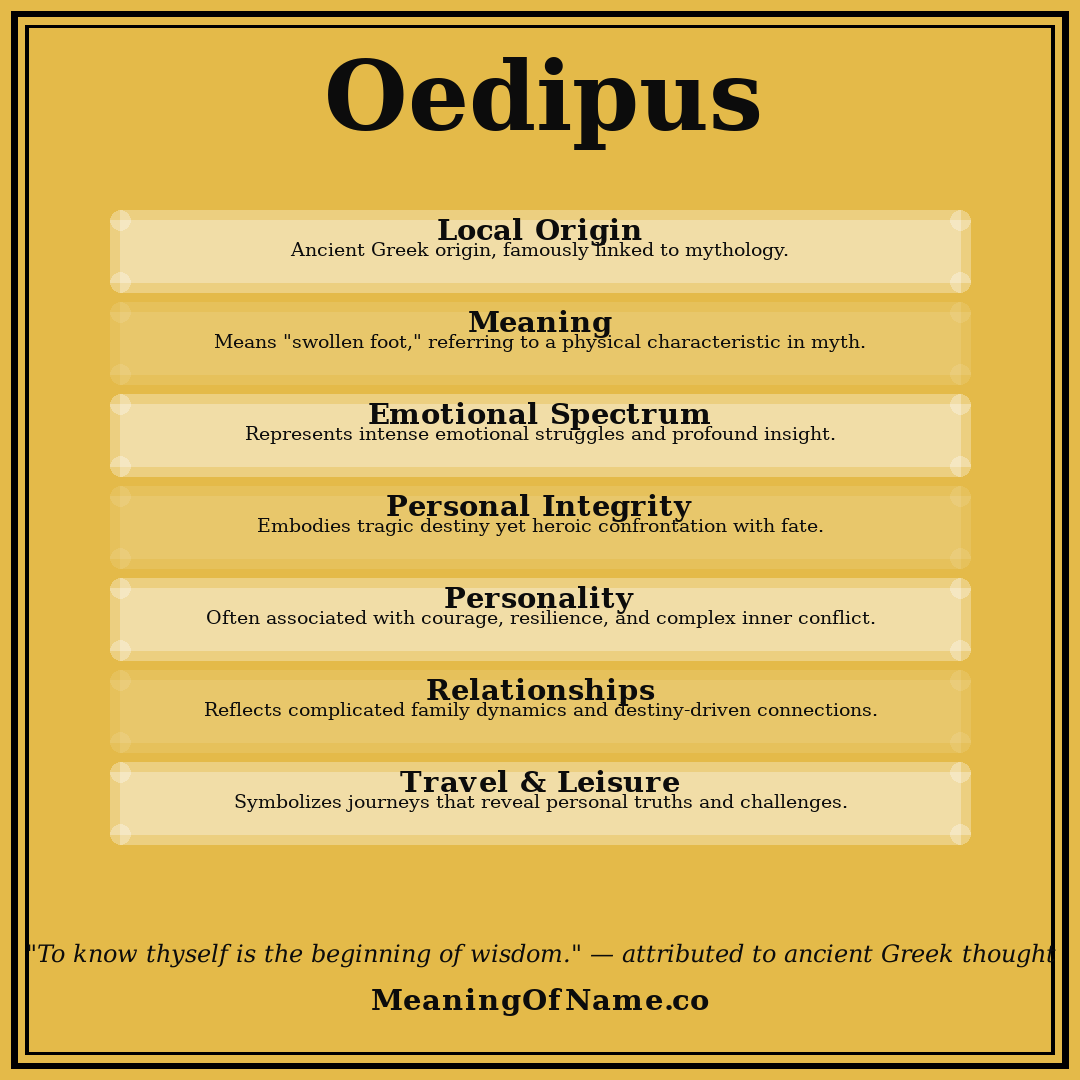 Oedipus name meaning poster