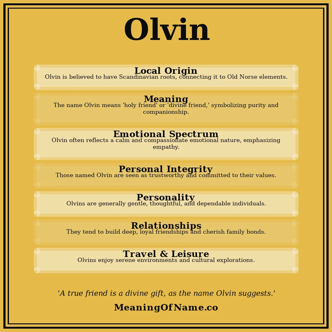 Olvin name meaning poster