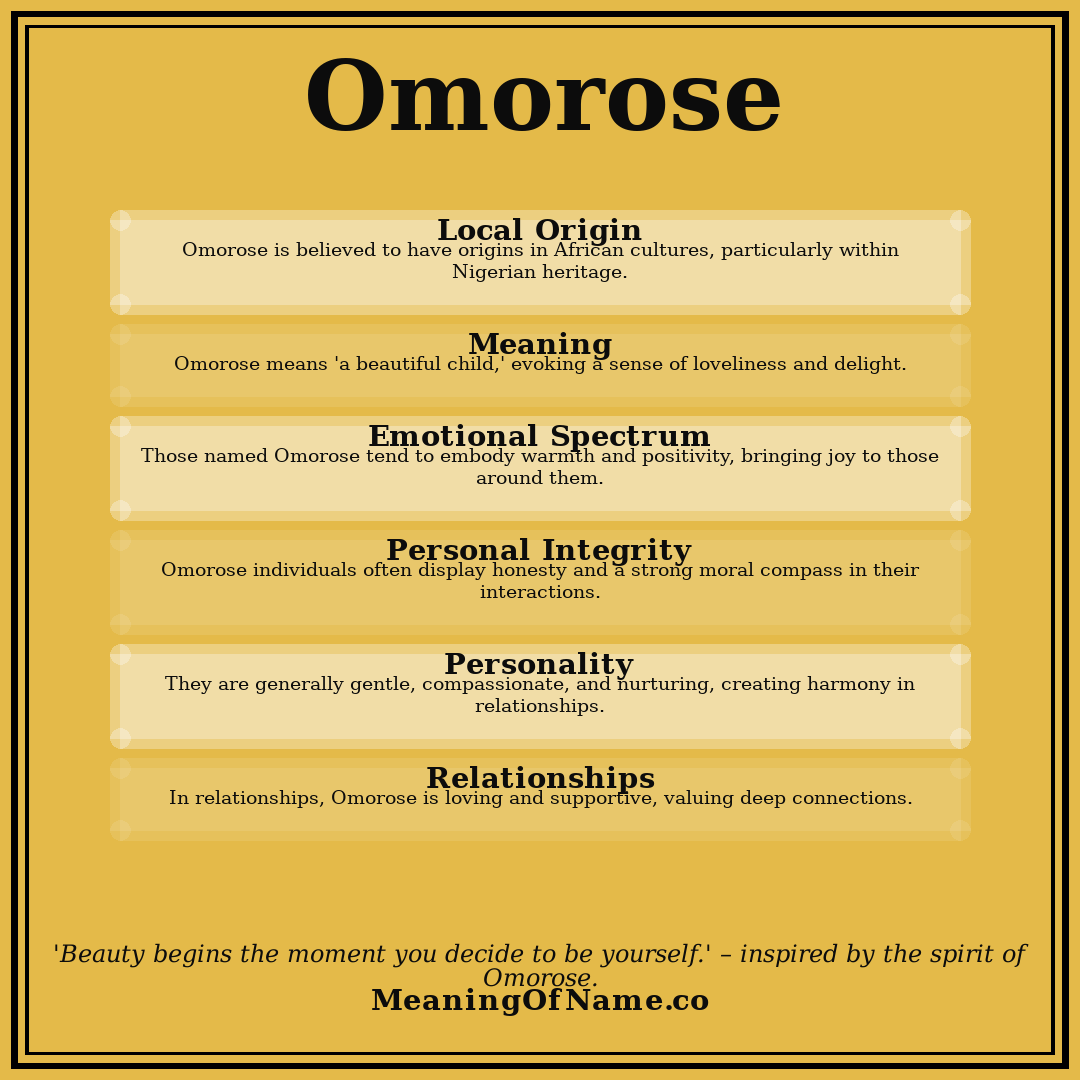 Omorose name meaning poster