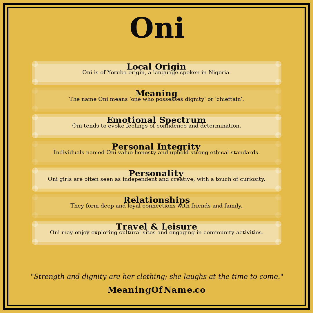 Oni name meaning poster