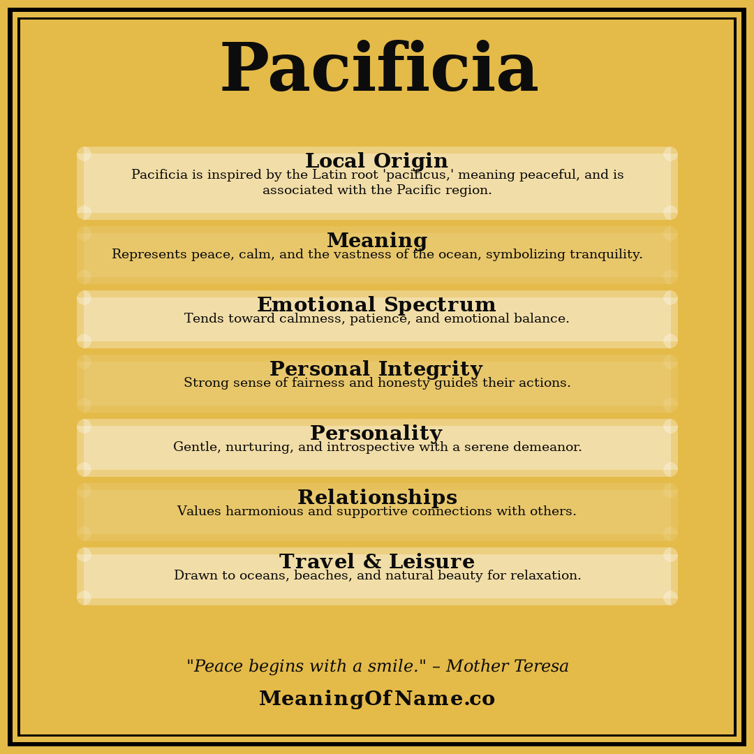 Pacificia name meaning poster