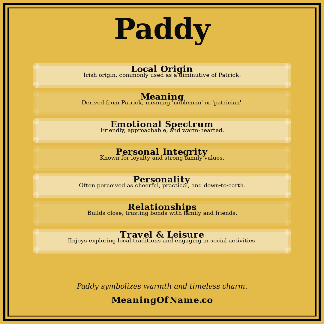 Paddy name meaning poster