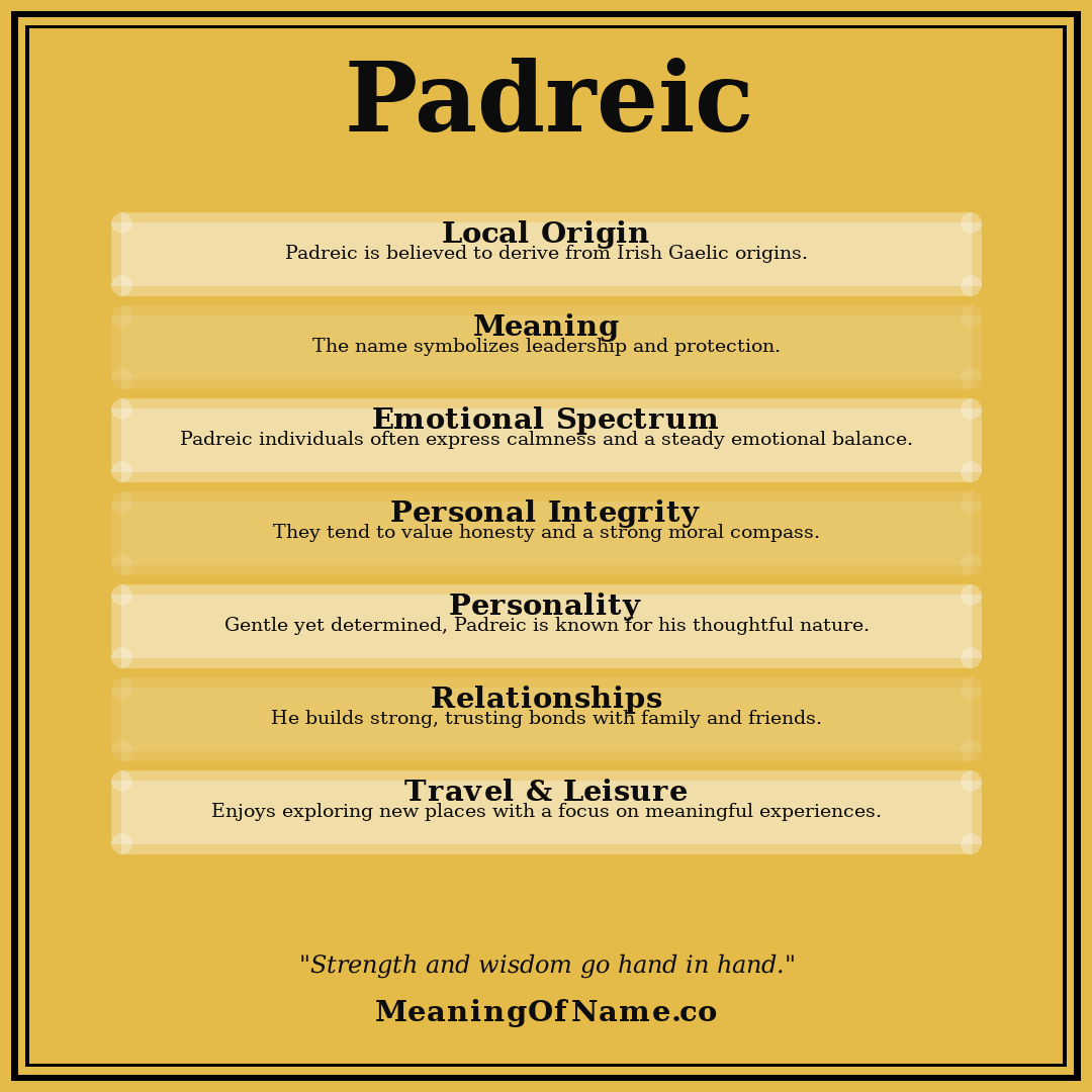 Padreic name meaning poster