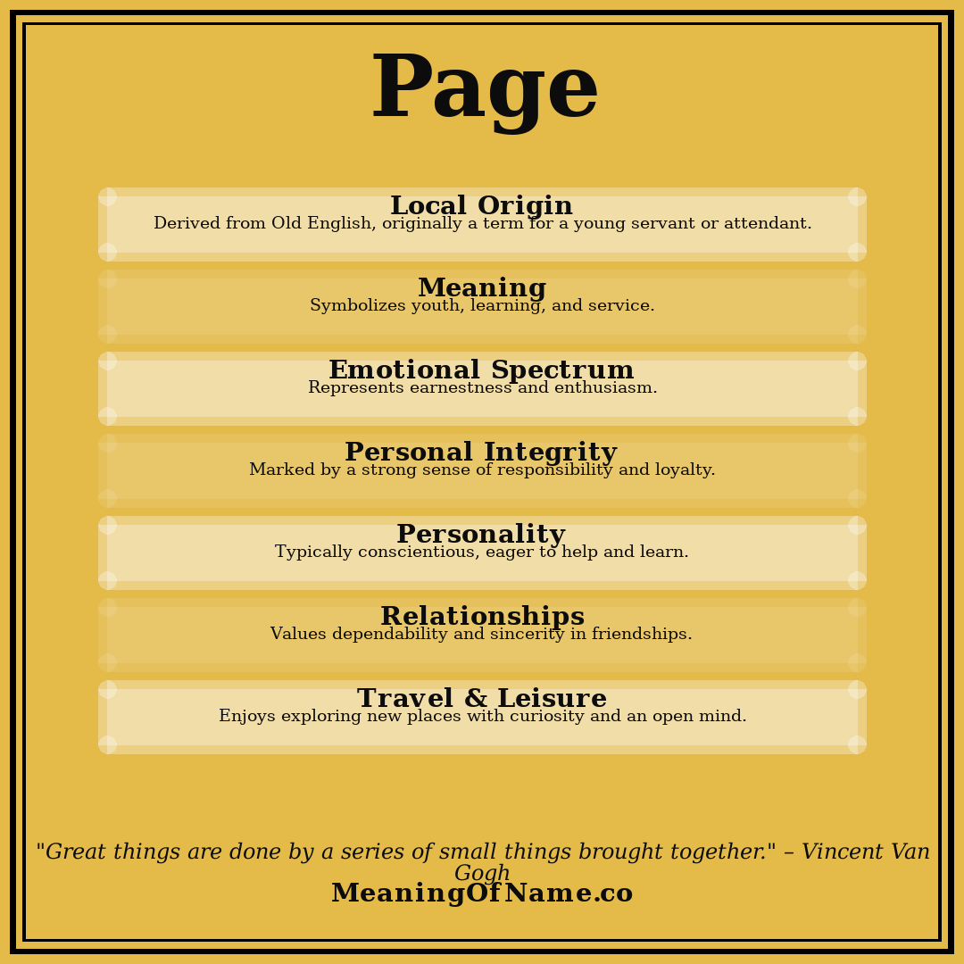 Page name meaning poster