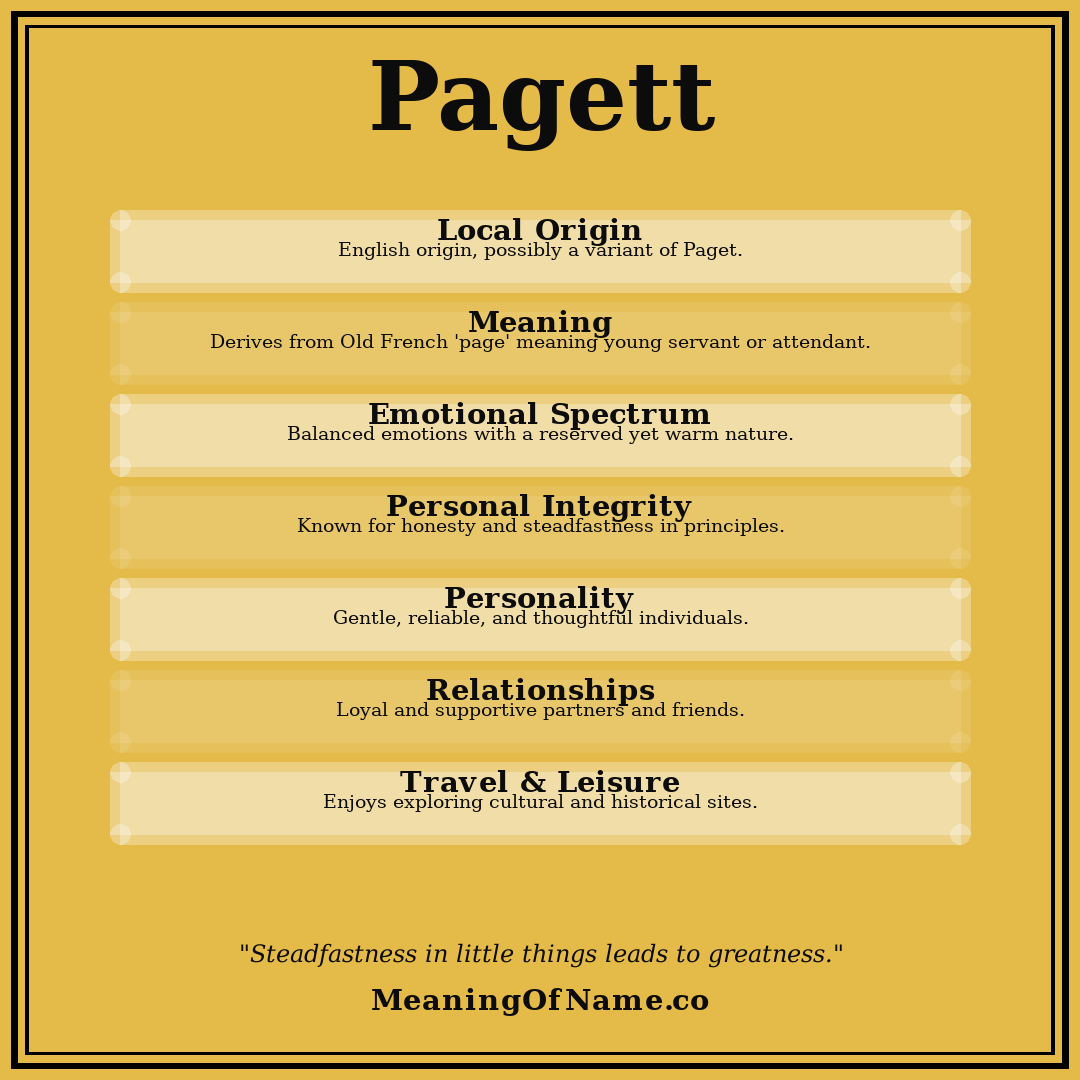 Pagett name meaning poster