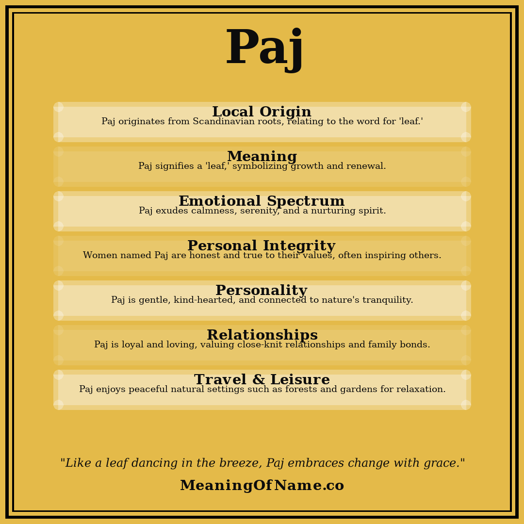 Paj name meaning poster