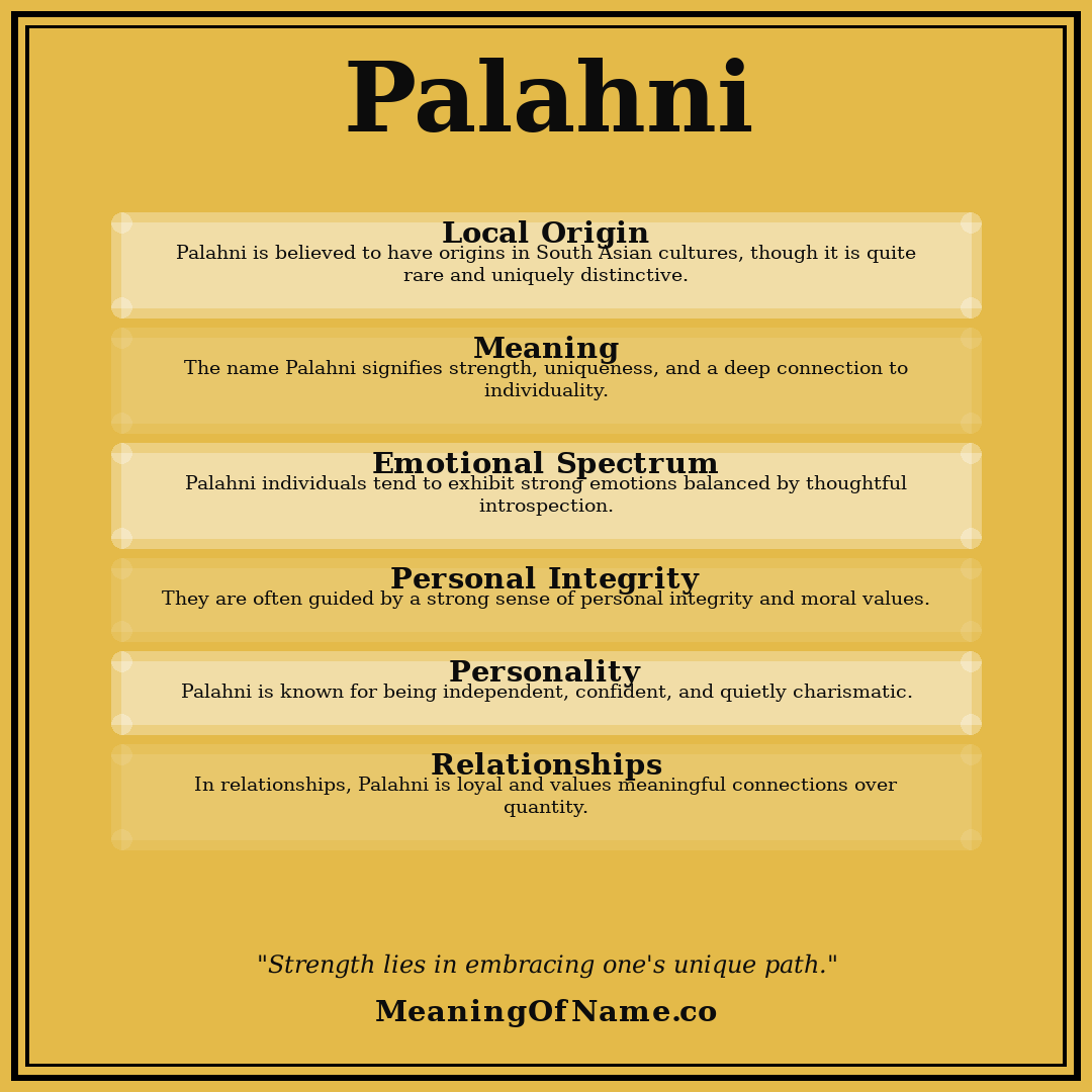 Palahni name meaning poster