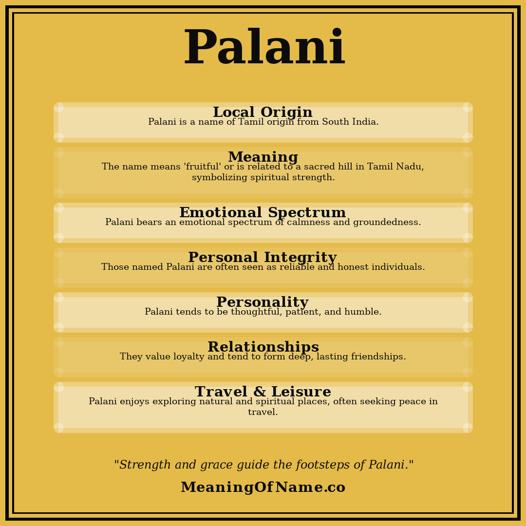 Palani name meaning poster