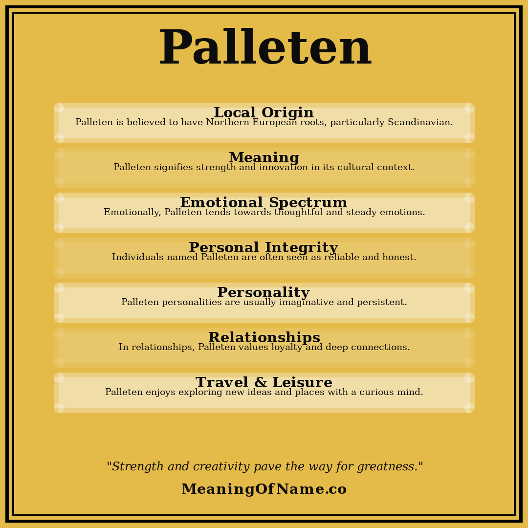 Palleten name meaning poster