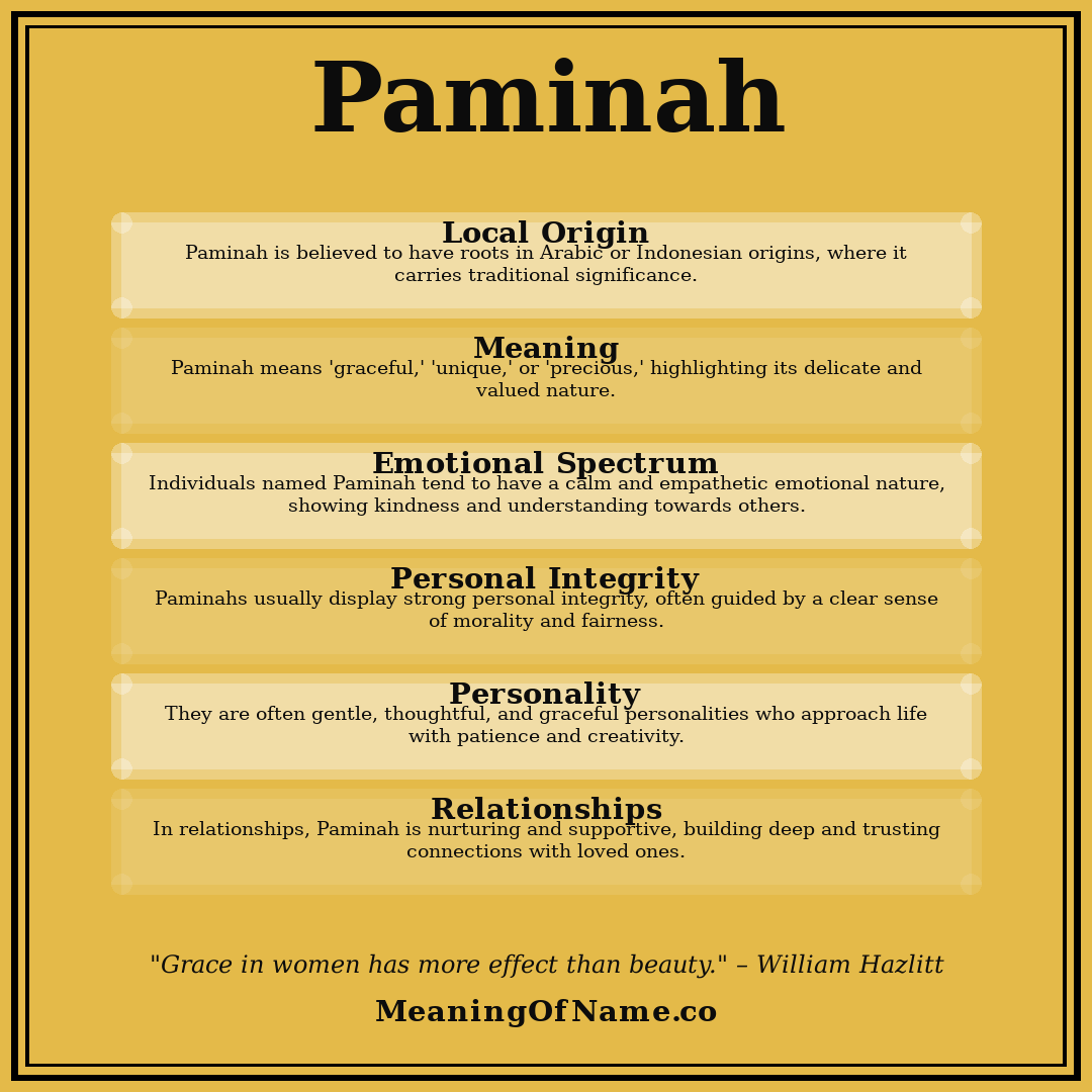 Paminah name meaning poster