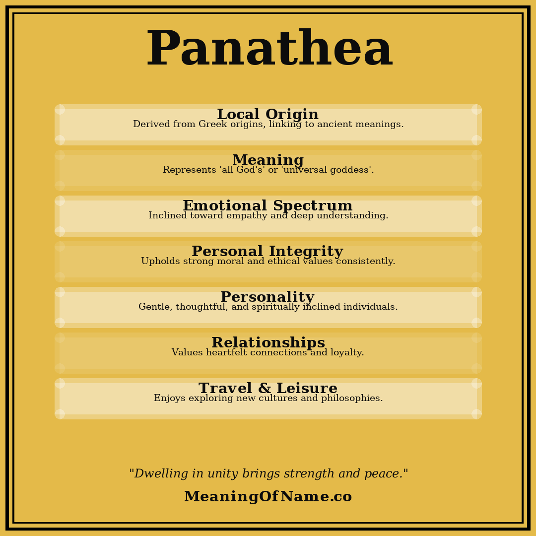 Panathea name meaning poster