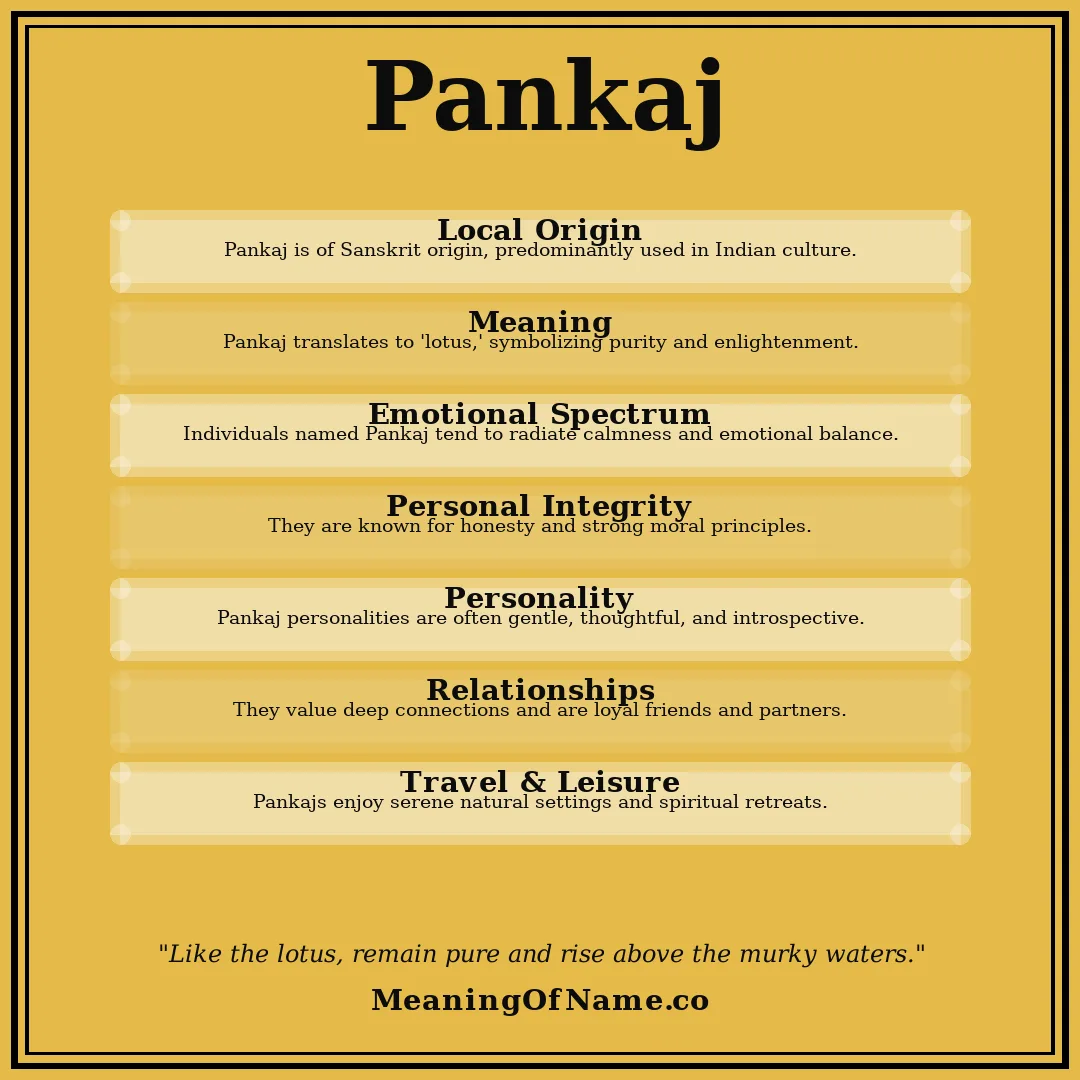 Pankaj name meaning poster