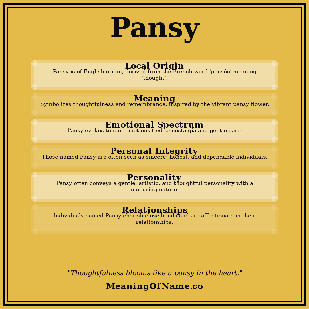 Pansy name meaning poster