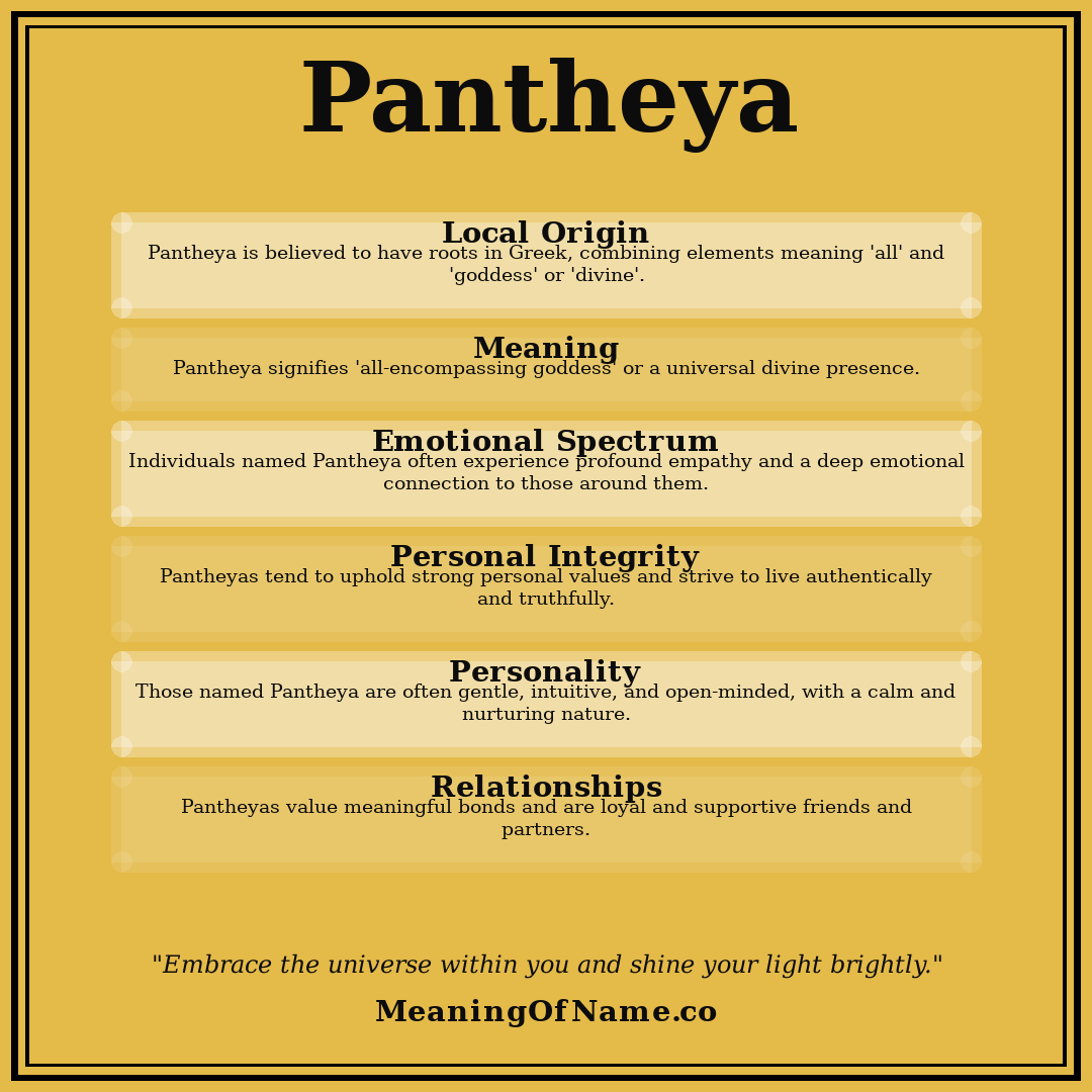 Pantheya name meaning poster