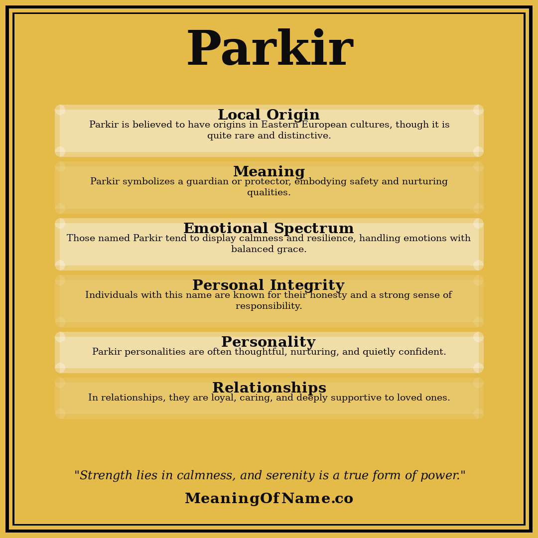 Parkir name meaning poster