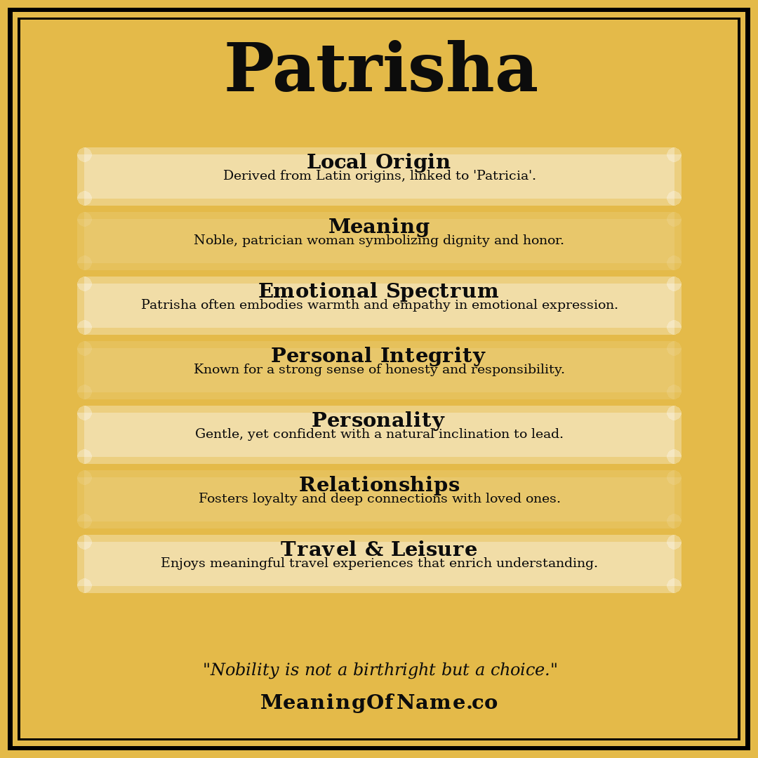 Patrisha name meaning poster