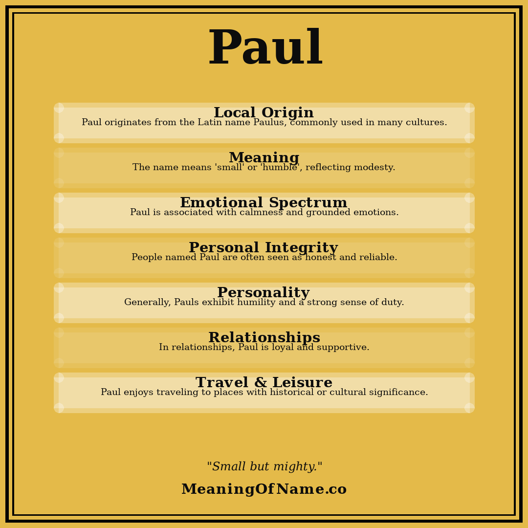 Paul name meaning poster