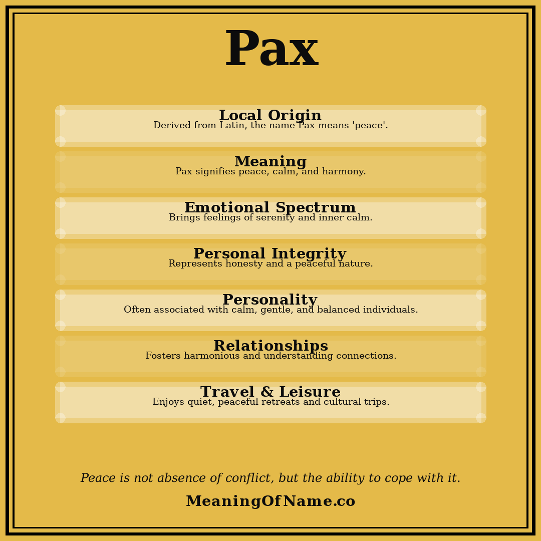 Pax name meaning poster