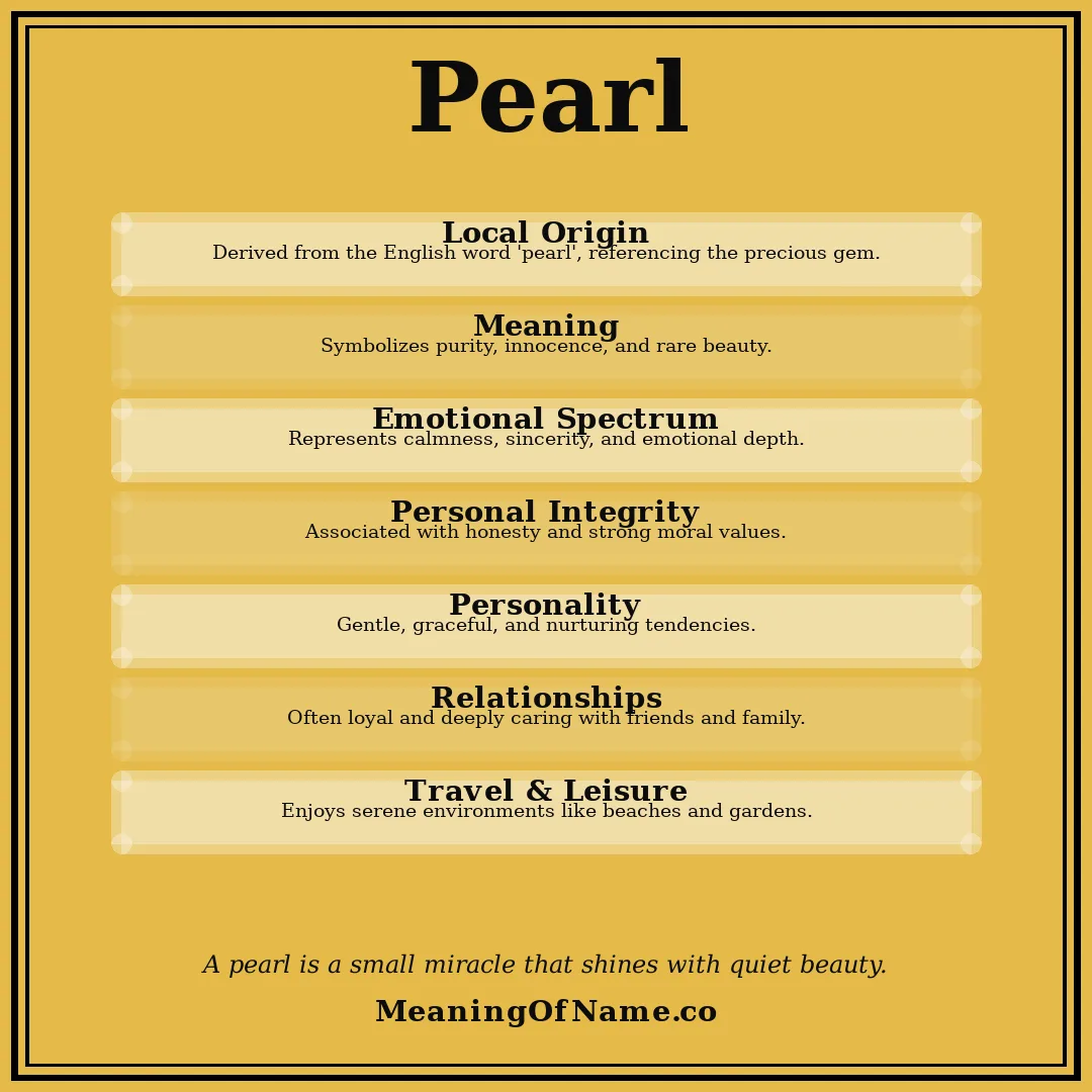 Pearl name meaning poster