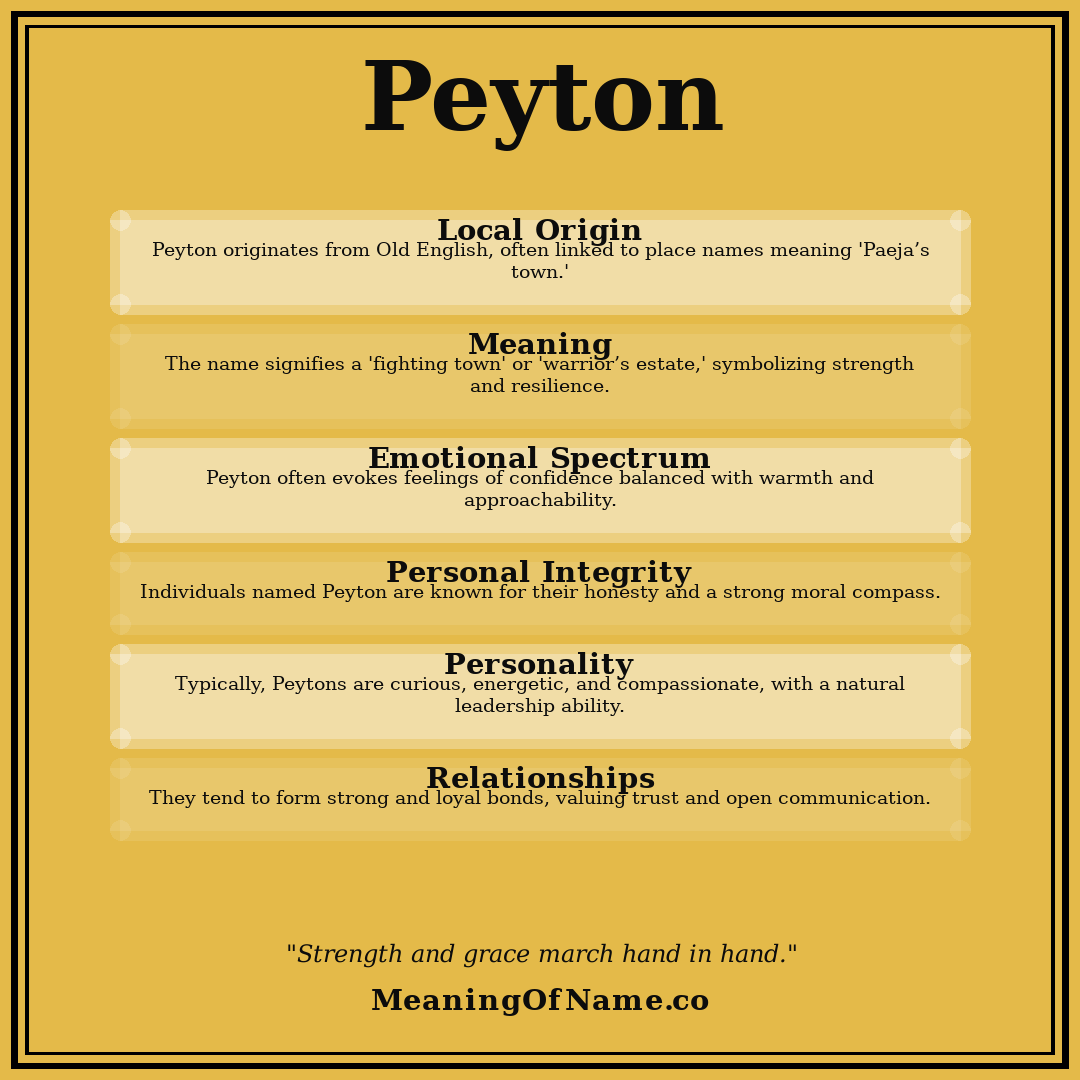 Peyton name meaning poster