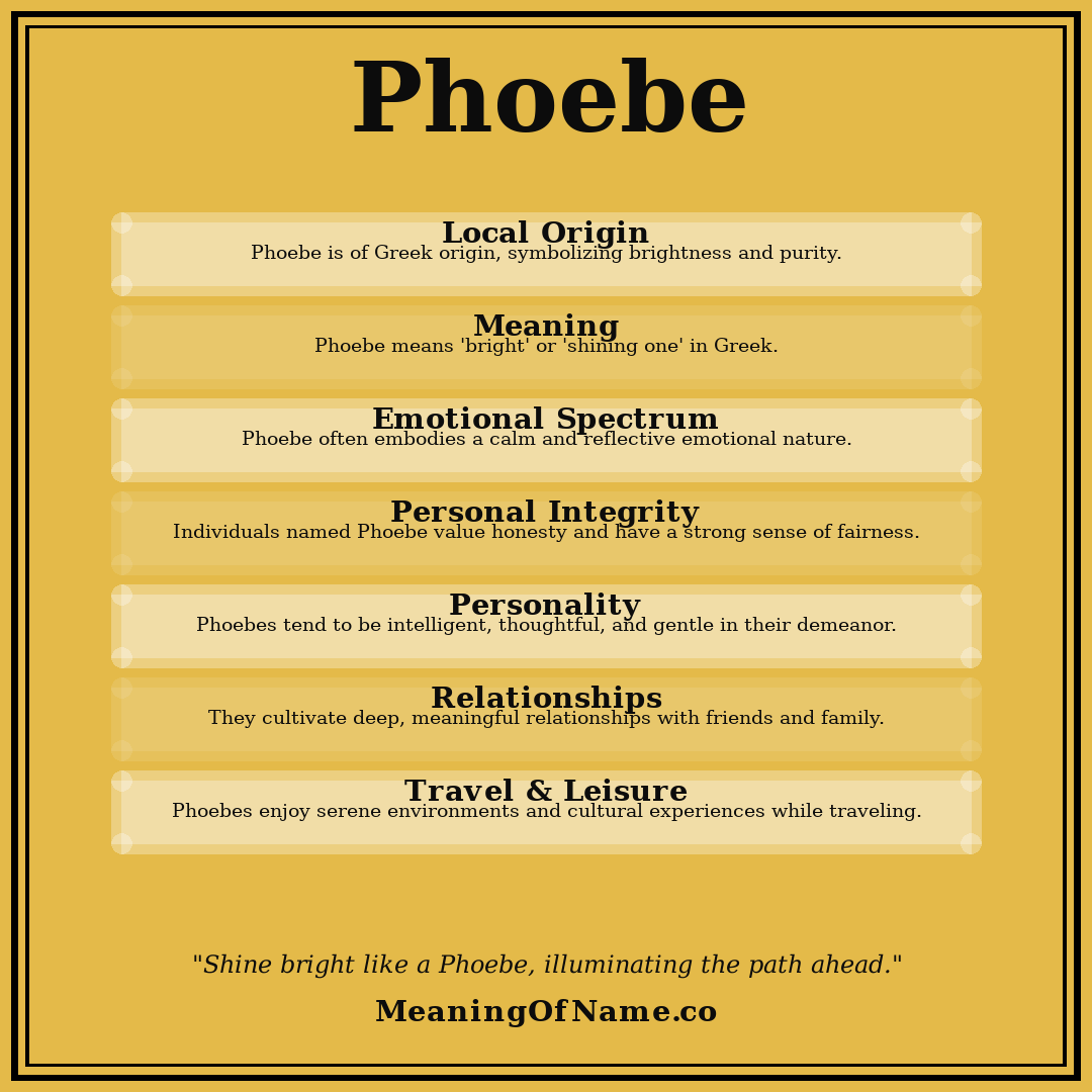 Phoebe name meaning poster