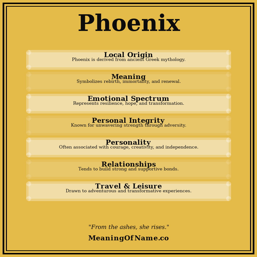 Phoenix name meaning poster