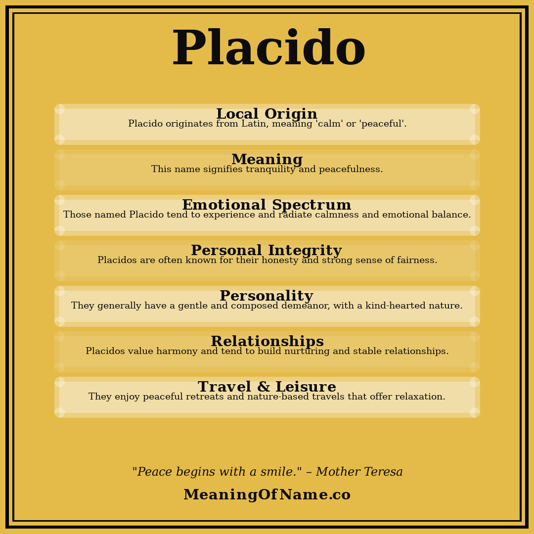 Placido name meaning poster