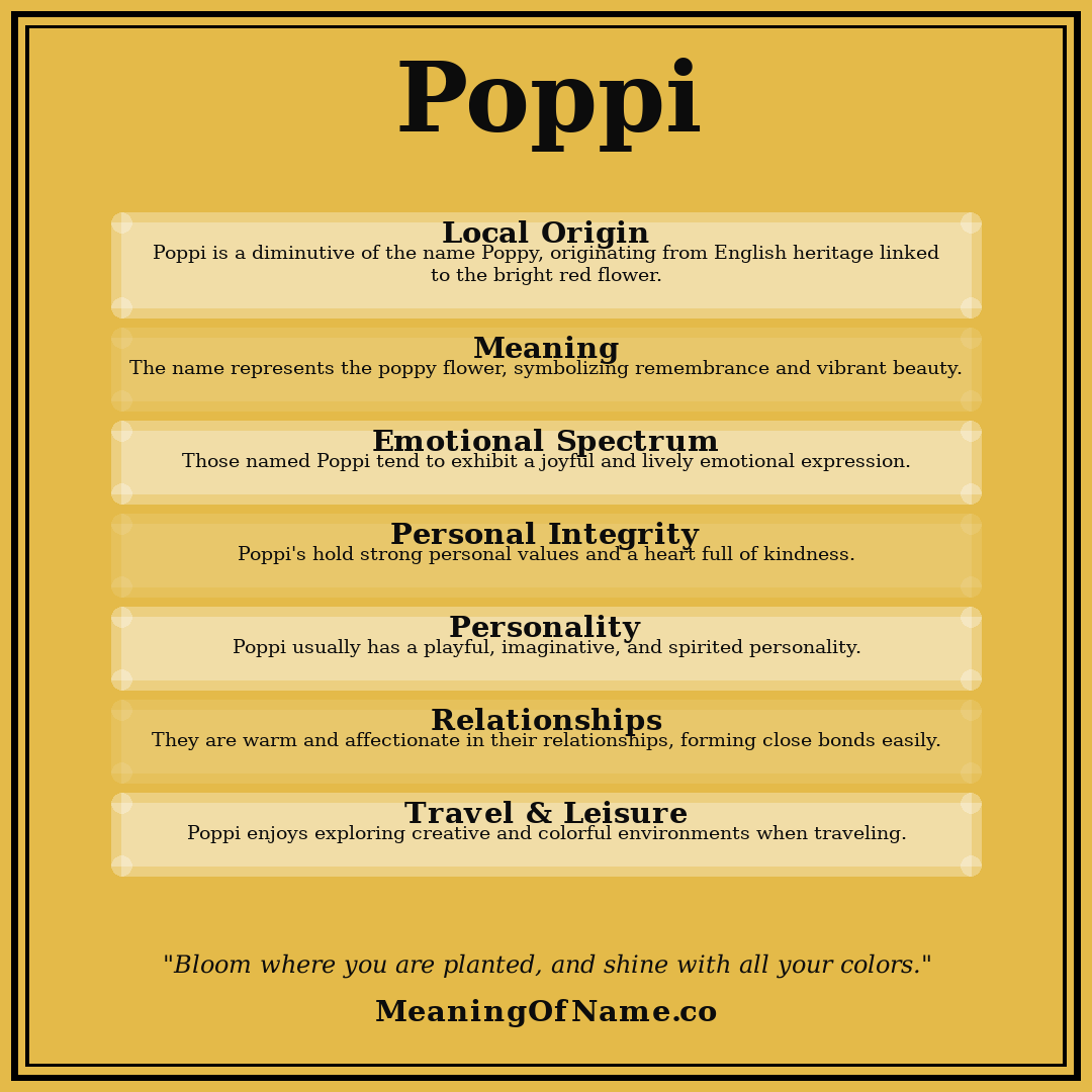 Poppi name meaning poster