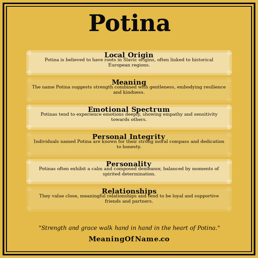 Potina name meaning poster