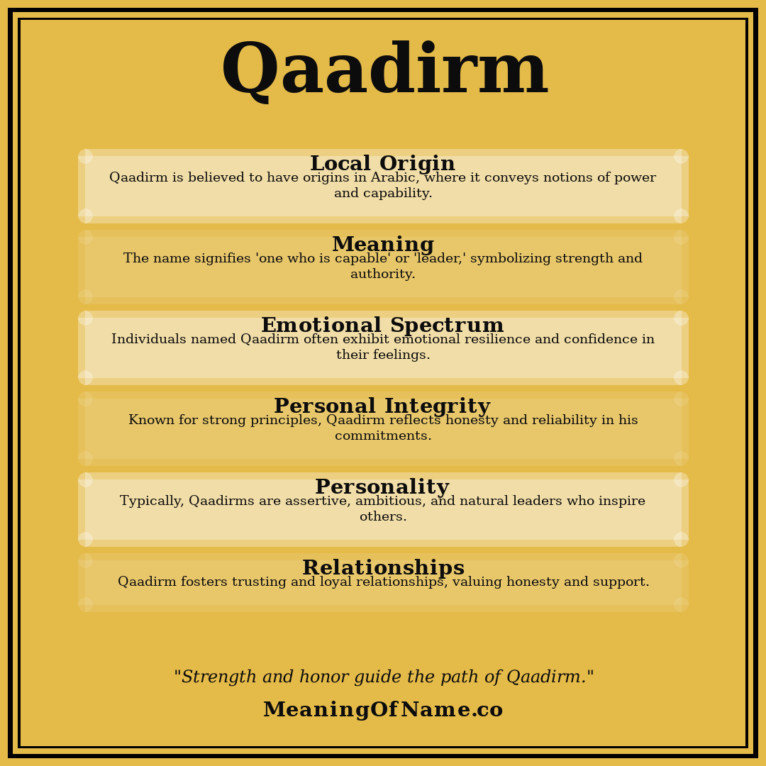 Qaadirm name meaning poster