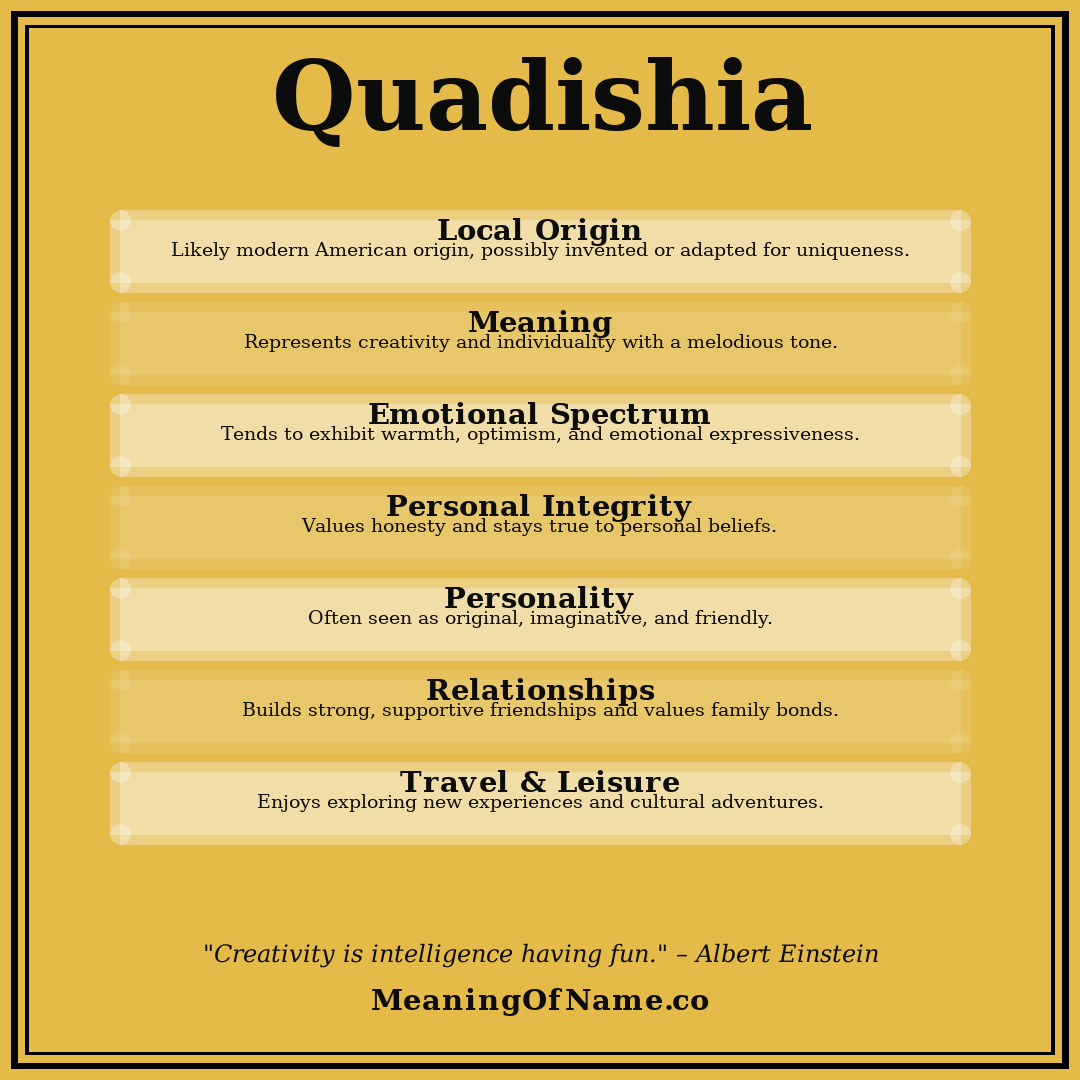 Quadishia name meaning poster