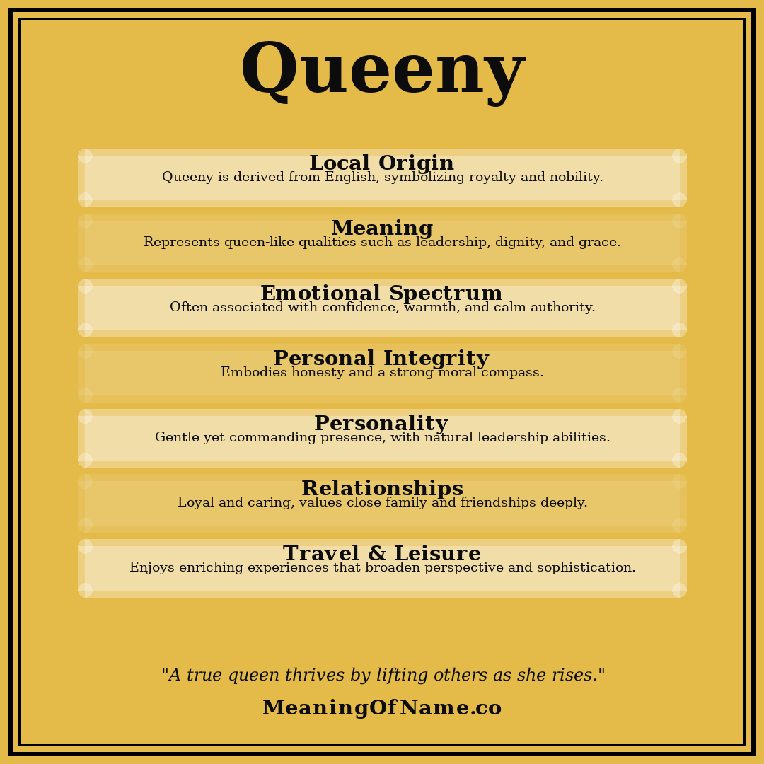 Queeny name meaning poster