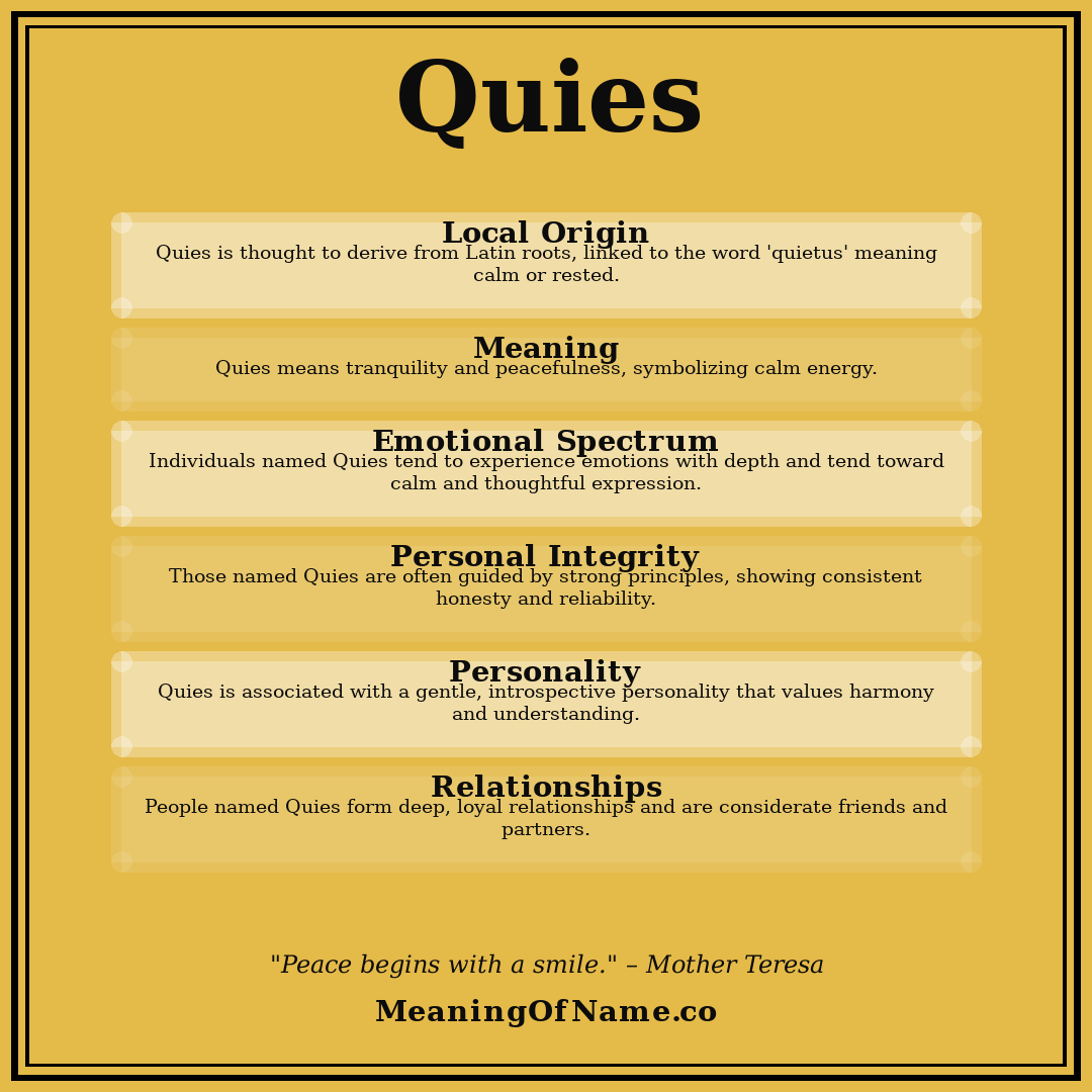 Quies name meaning poster