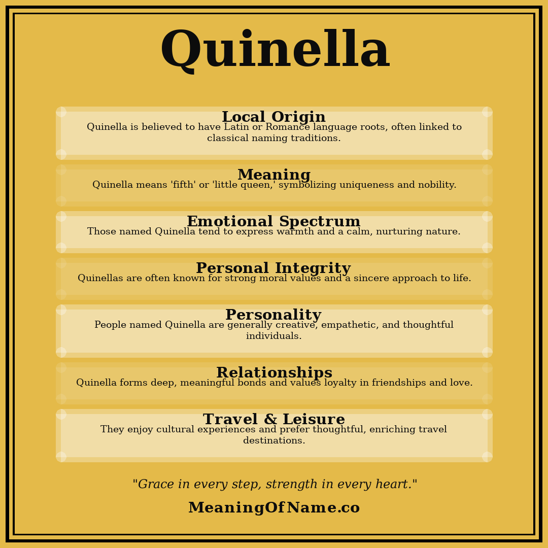 Quinella name meaning poster