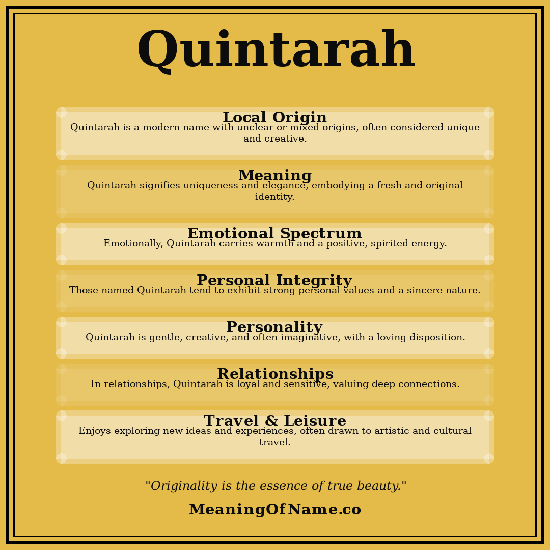 Quintarah name meaning poster