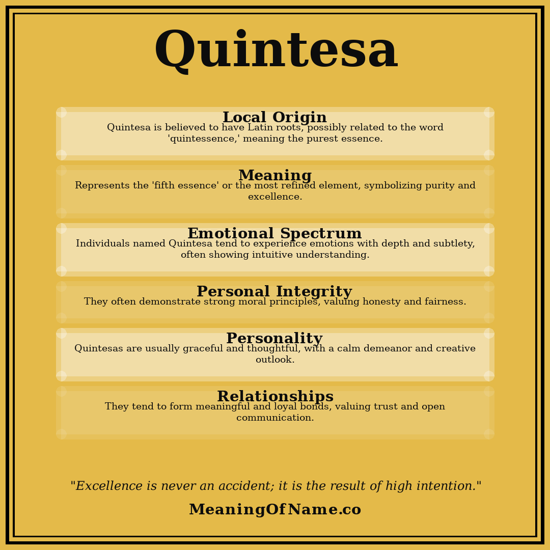 Quintesa name meaning poster