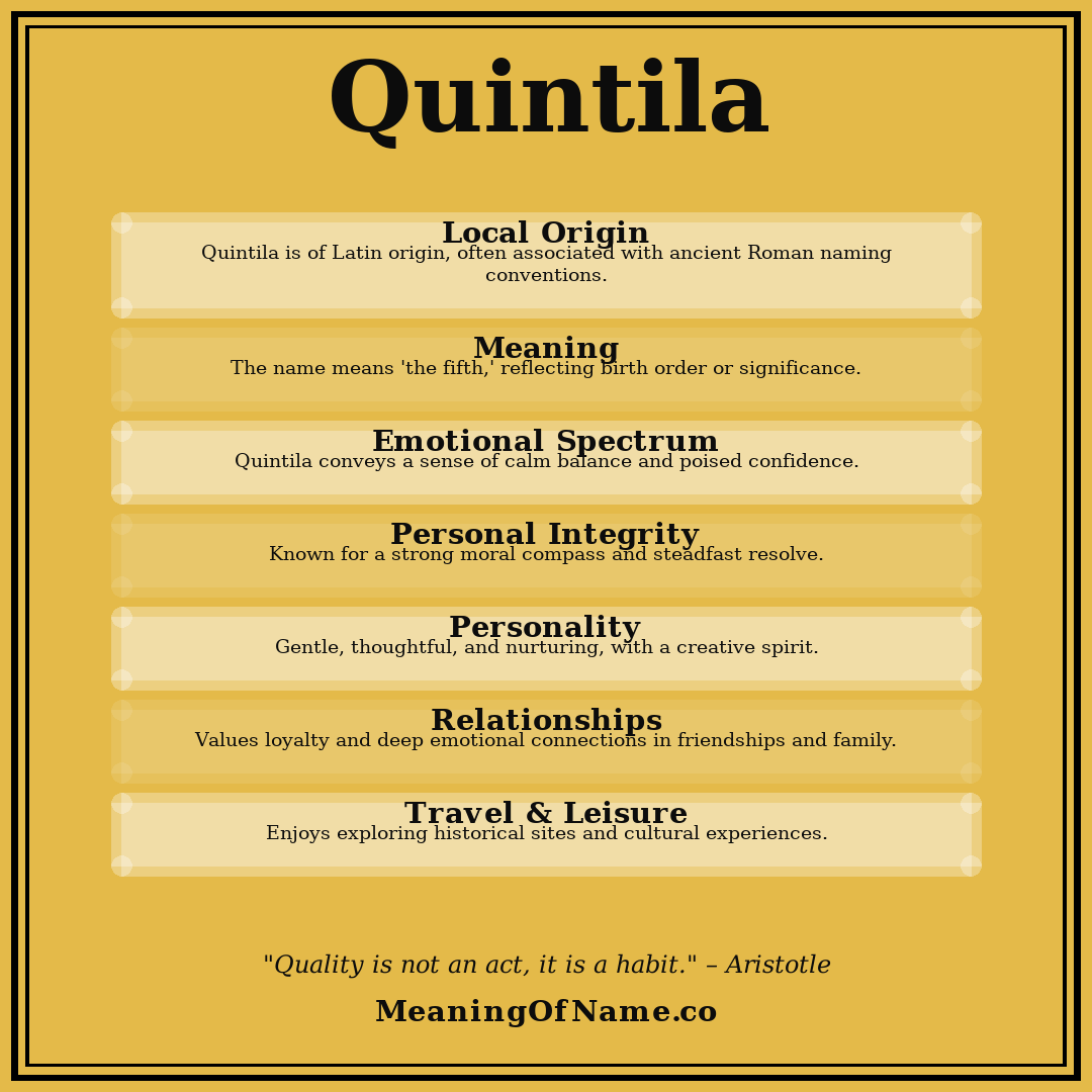 Quintila name meaning poster