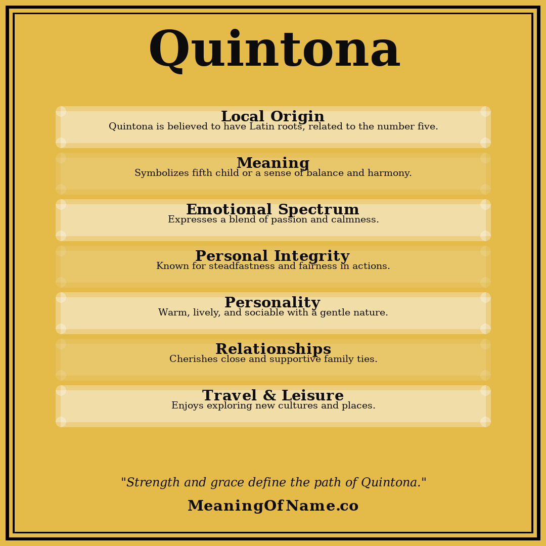 Quintona name meaning poster
